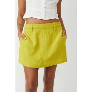 Free people Can't Blame Me Green Boho Mini Skirt Women's Size 4 Beach Vacation